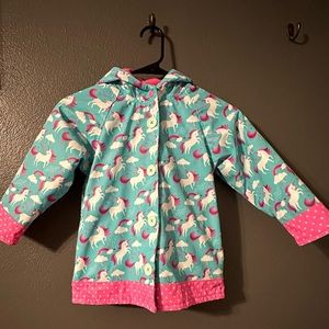 Girls child toddler rain coat raincoat slicker 4T unicorns